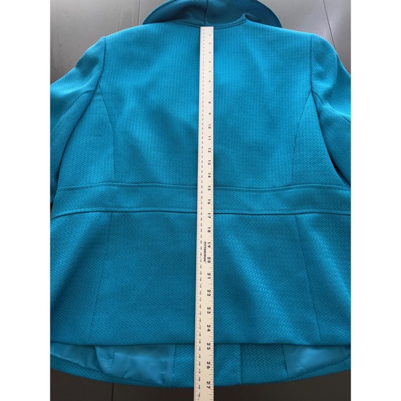 Tahari ASL Ruffled Blazer Jacket Womens‎ 14W Blue Office Mature Business Casual - Picture 8 of 10